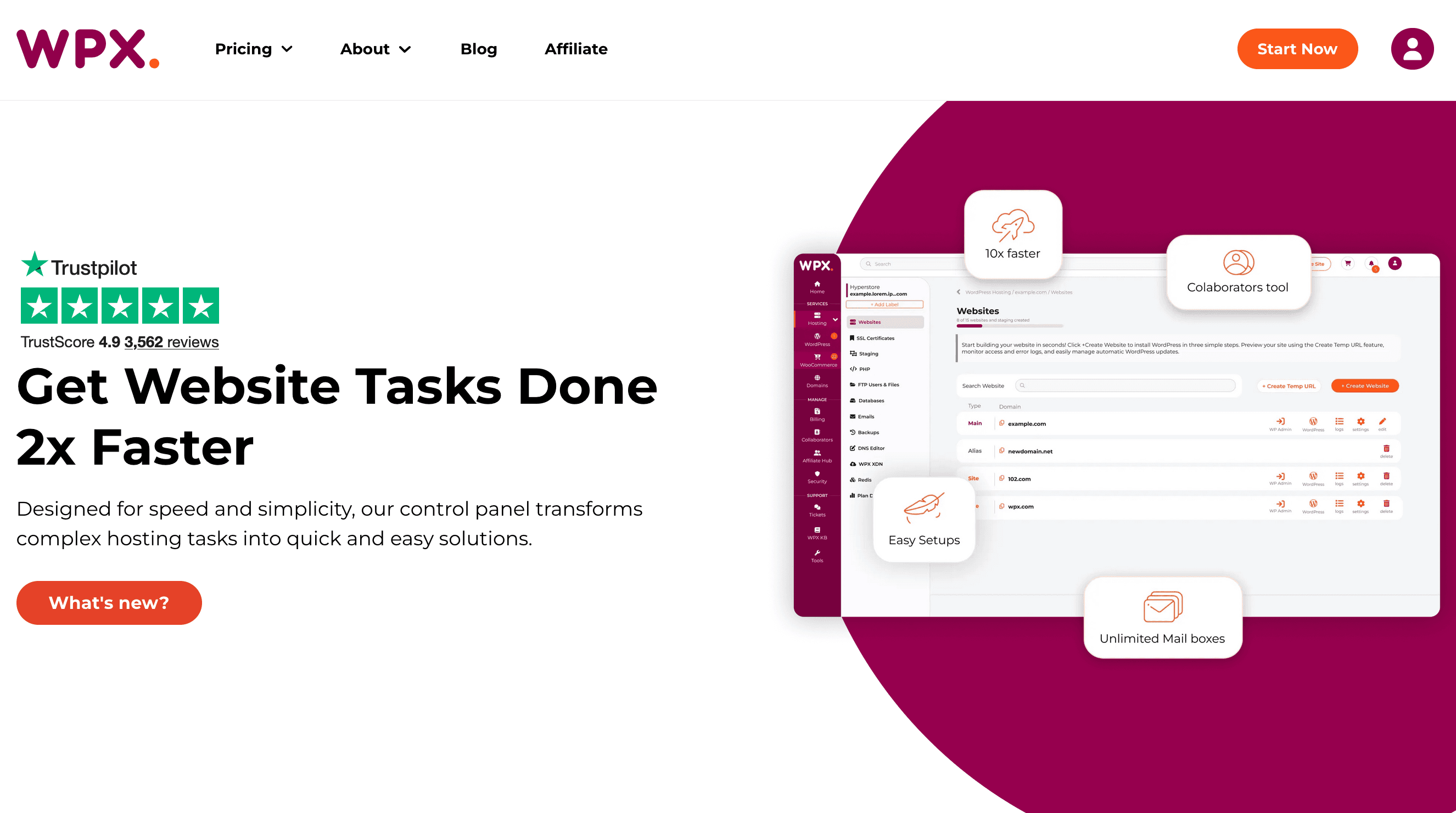 Landingpage for WPX
